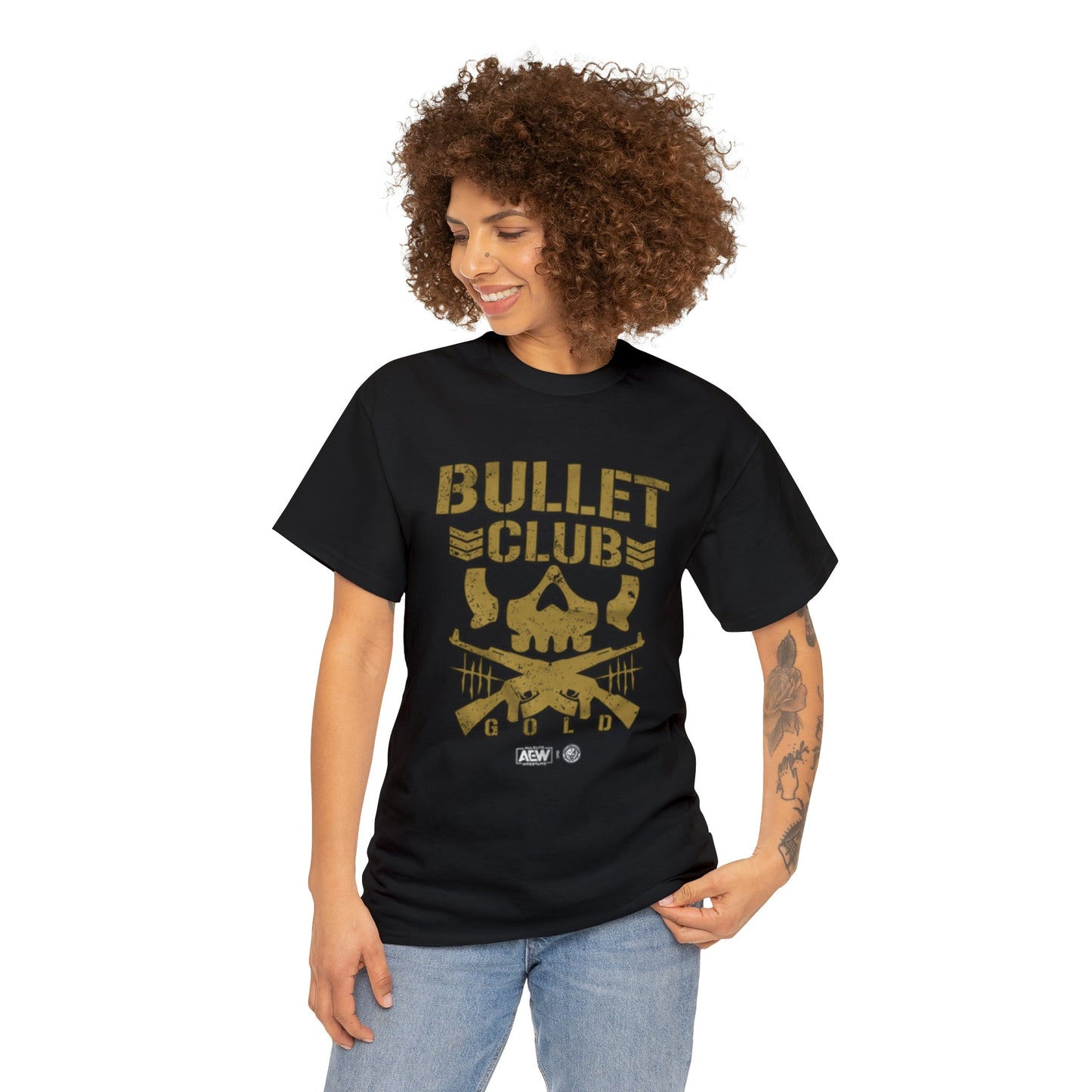 AEW x NJPW Bullet Club Gold Logo Wrestling T-Shirt - RetroTeeShop