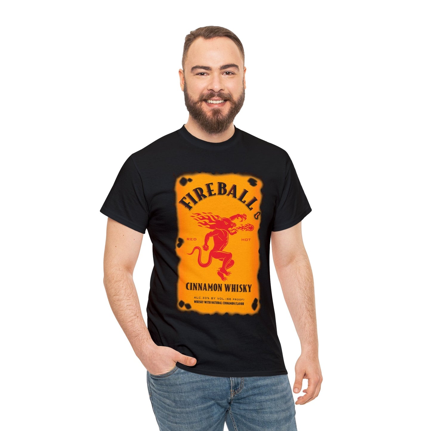 Fireball Cinnamon Whiskey Essential Logo T-Shirt- RetroTeeShop