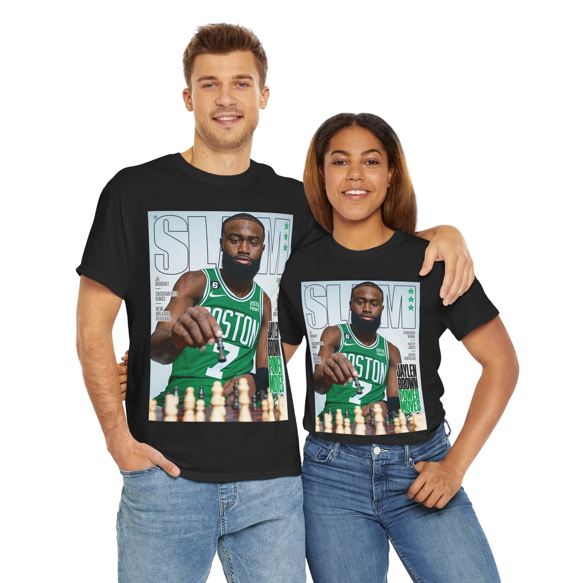 Jaylen Brown Boston Celtics Slam Cover T - Shirt - RetroTeeShop