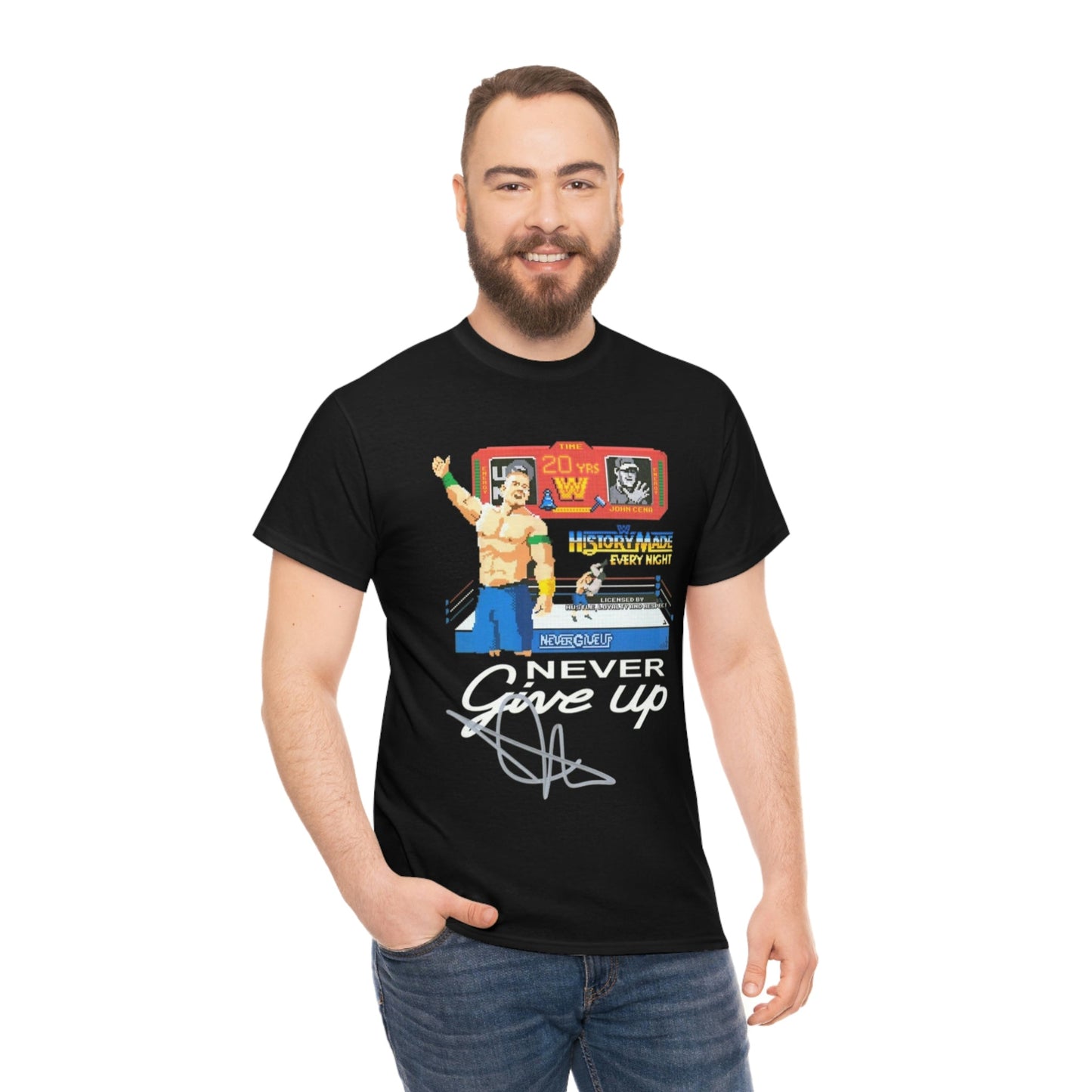 John Cena 20 Years Never Give Up Signature T-Shirt - RetroTeeShop