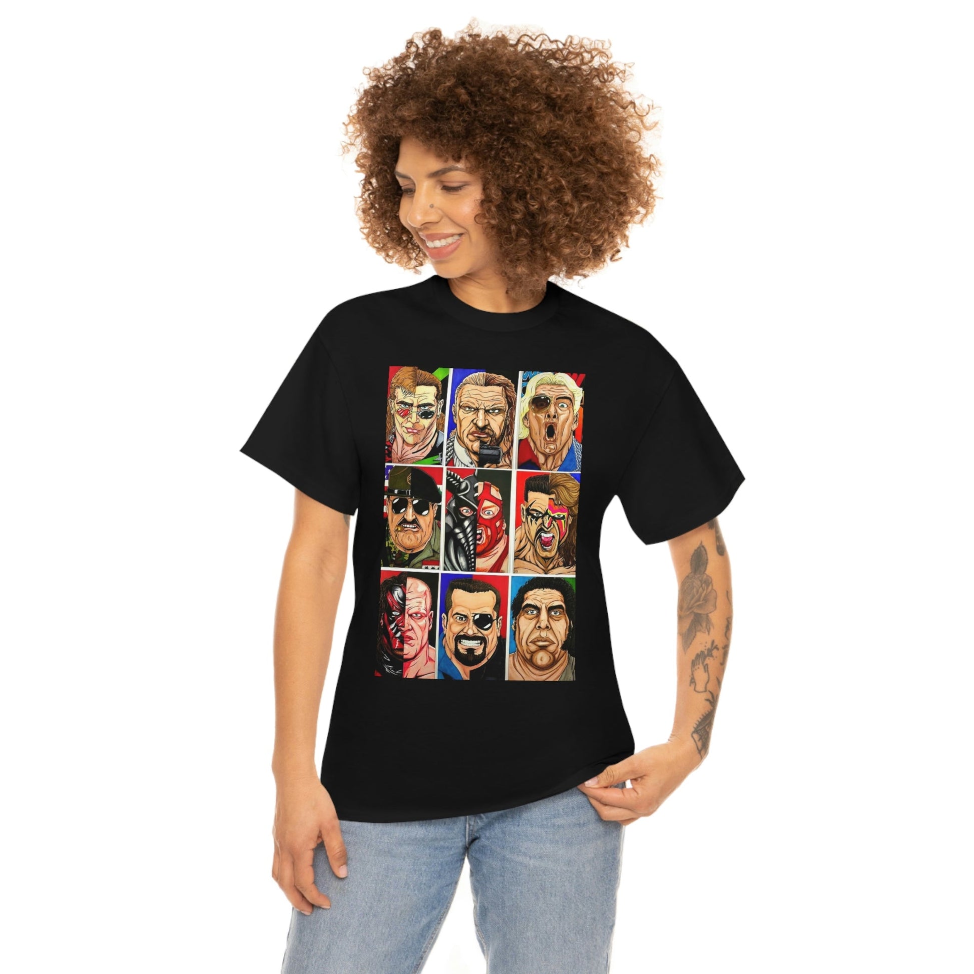 Pro Wrestling Face Art T-Shirt - RetroTeeShop