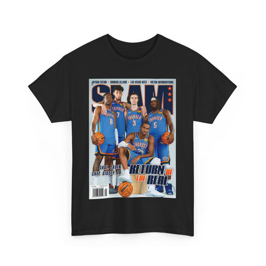 Shai SGA Josh Giddey Chet Holmgren Jalen OKC Thunder NBA Slam Cover T-Shirt - RetroTeeShop