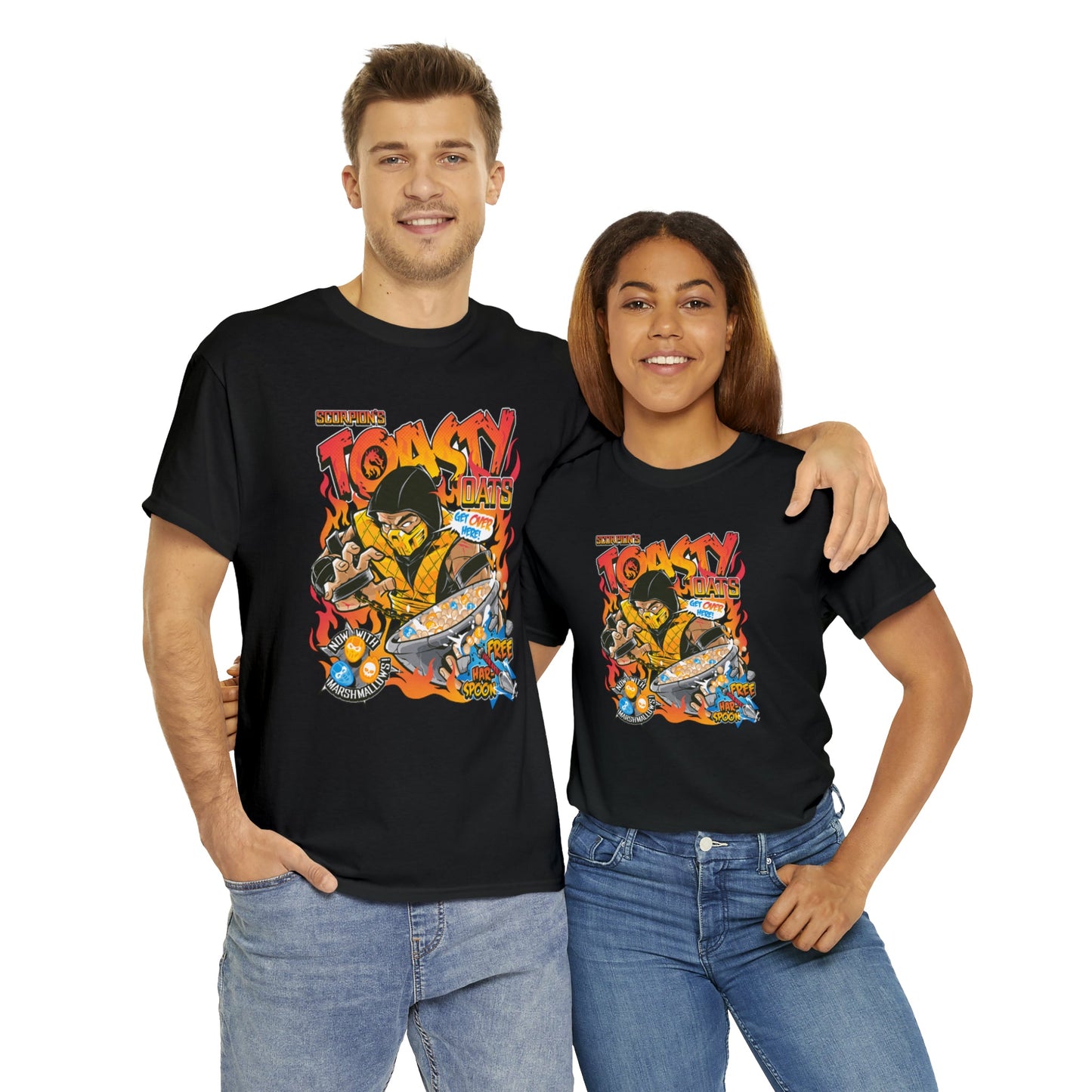 Toasty Oats Scorpion Mortal Kombat Cereal T-Shirt - RetroTeeShop