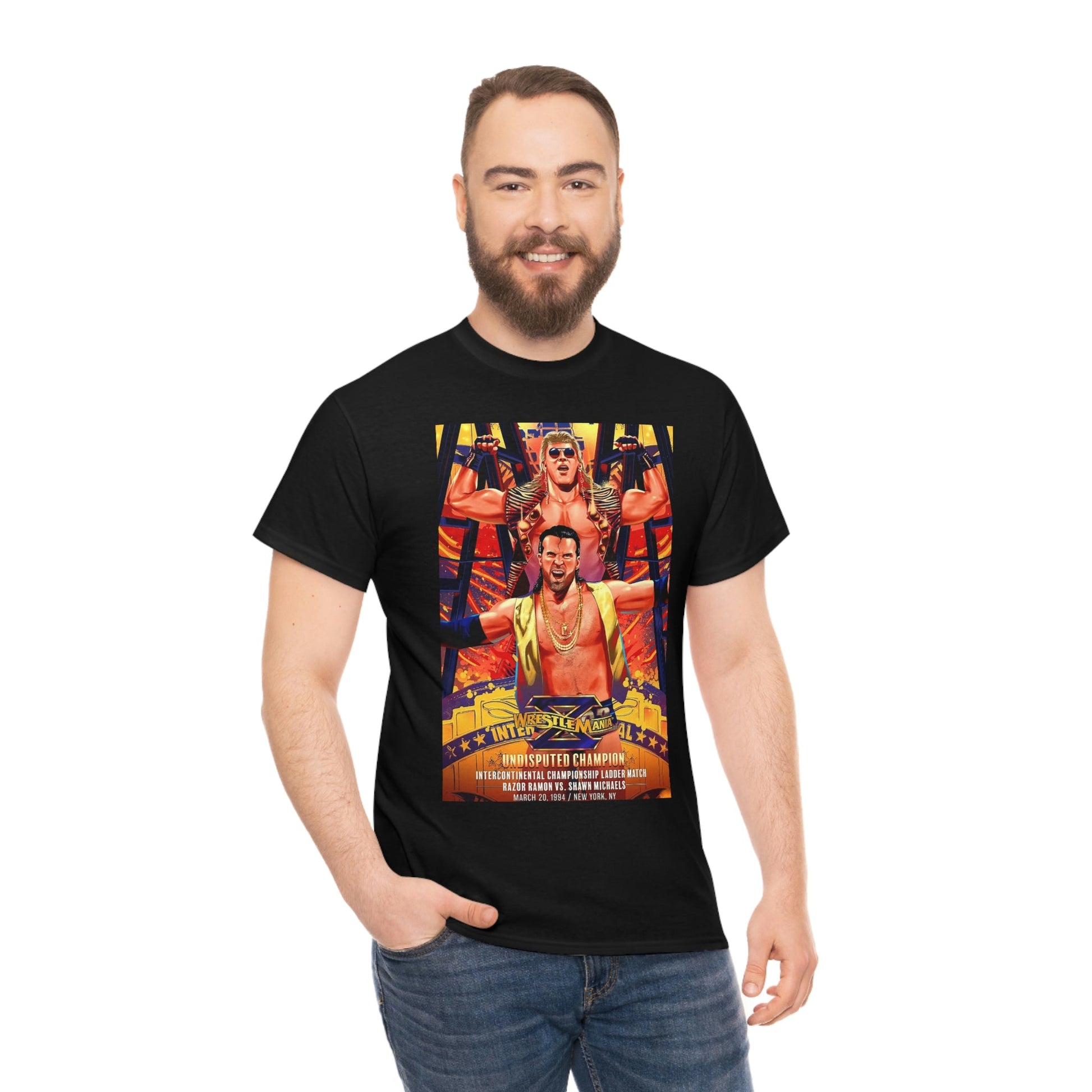 Wrestlemania 10 Ladder Match T-Shirt Razor Ramon Vs HBK - RetroTeeShop
